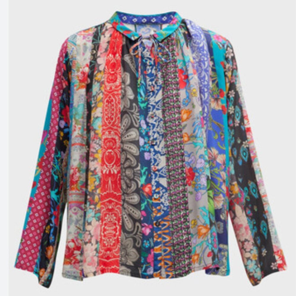 Johnny Was Treble Sofia Patchwork Floral-Print Bl… - image 3